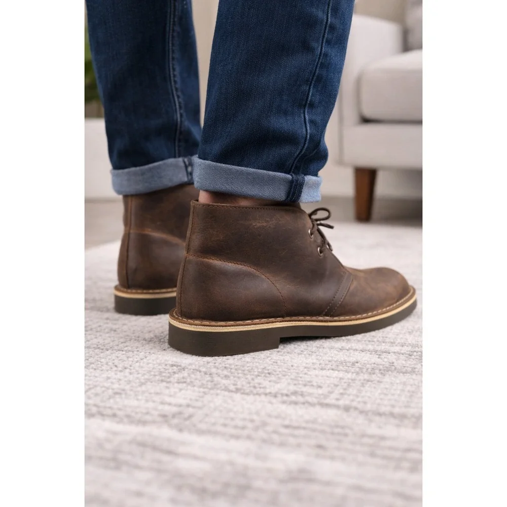 NIB Clark's Men‎ Bushacre 2 Beeswax Chocolate Brown Chukka Boot Western Preppy 8